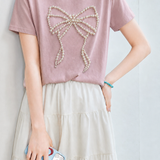 Gentle Commuter Pearl Bow T-shirt