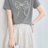 Gentle Commuter Pearl Bow T-shirt