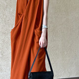 Elegant Wrap Collar Sleeveless Dress