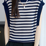 Elegant Commuter Crew Neck Tencel Sleeveless Knit Top