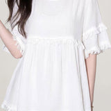 Casual Elegant Tassel Crew Neck Short Sleeve T-shirt