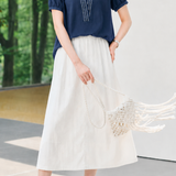 Casual Commuter Decorative V-neck Fake Two-piece Tencel Blouse