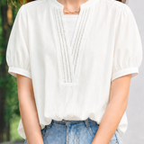 Casual Commuter Decorative V-neck Fake Two-piece Tencel Blouse