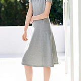 Casual Polo Collar Short Sleeve A-line Dress