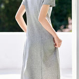 Casual Polo Collar Short Sleeve A-line Dress