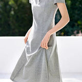 Casual Polo Collar Short Sleeve A-line Dress