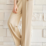 Elegant Commuter V-neck Single Button Short Sleeve Coat Pants Dress Set