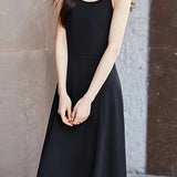Elegant Commuter V-neck Single Button Short Sleeve Coat Pants Dress Set