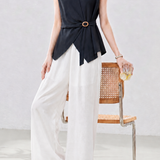 Casual Commuter Overlap Buckle Tie Shirt