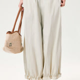 Casual Commuter Breathable Bloom Cuff Stitched Straight Pants
