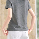 Casual Commuter Polo Lapel Half Placket Short Sleeve T-shirt