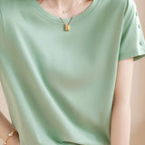 Casual Button Detail Crew Neck T-shirt