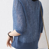 Elegant Commuter Hollow Out Knit Cardigan