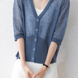Elegant Commuter Hollow Out Knit Cardigan