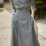 Elegant Commuter Single Button Thin Plaid Lapel Dress