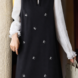 Elegant French Sleeveless Bow Dress