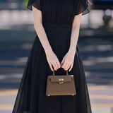 Elegant Pleated Ruffle Chiffon Ruffle Sleeve Dress