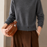 Casual Commuter Letter Button Decorated Knit Top