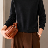 Casual Commuter Letter Button Decorated Knit Top