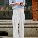 Elegant Casual Lapel Loose Seven-Quarter Sleeve Striped Short-Sleeve Blouse