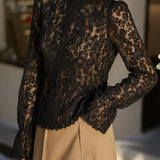Elegant Lace Trim Blouse