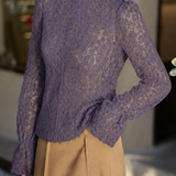 Elegant Lace Trim Blouse
