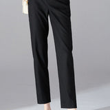 Casual Commuter Elastic Straight-Leg Casual Trousers