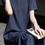 Elegant Casual Crew Neck Ruffled Short-Sleeve Dress