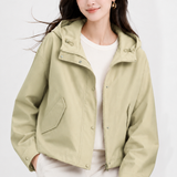 Casual Hooded Coat With Flap Diagonal Pockets