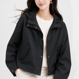 Casual Hooded Coat With Flap Diagonal Pockets