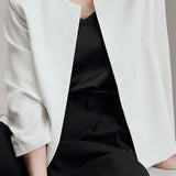 Elegant Commuter Crew Neck Blazer Long-Sleeve Coat