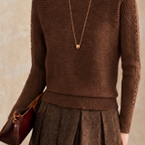 Elegant Commuter Off-The-Shoulder Batwing Long-Sleeve Knit Top