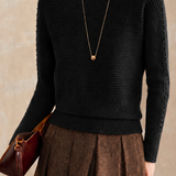 Elegant Commuter Off-The-Shoulder Batwing Long-Sleeve Knit Top