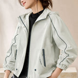Casual Commuter Hooded Cropped Windproof Jacket