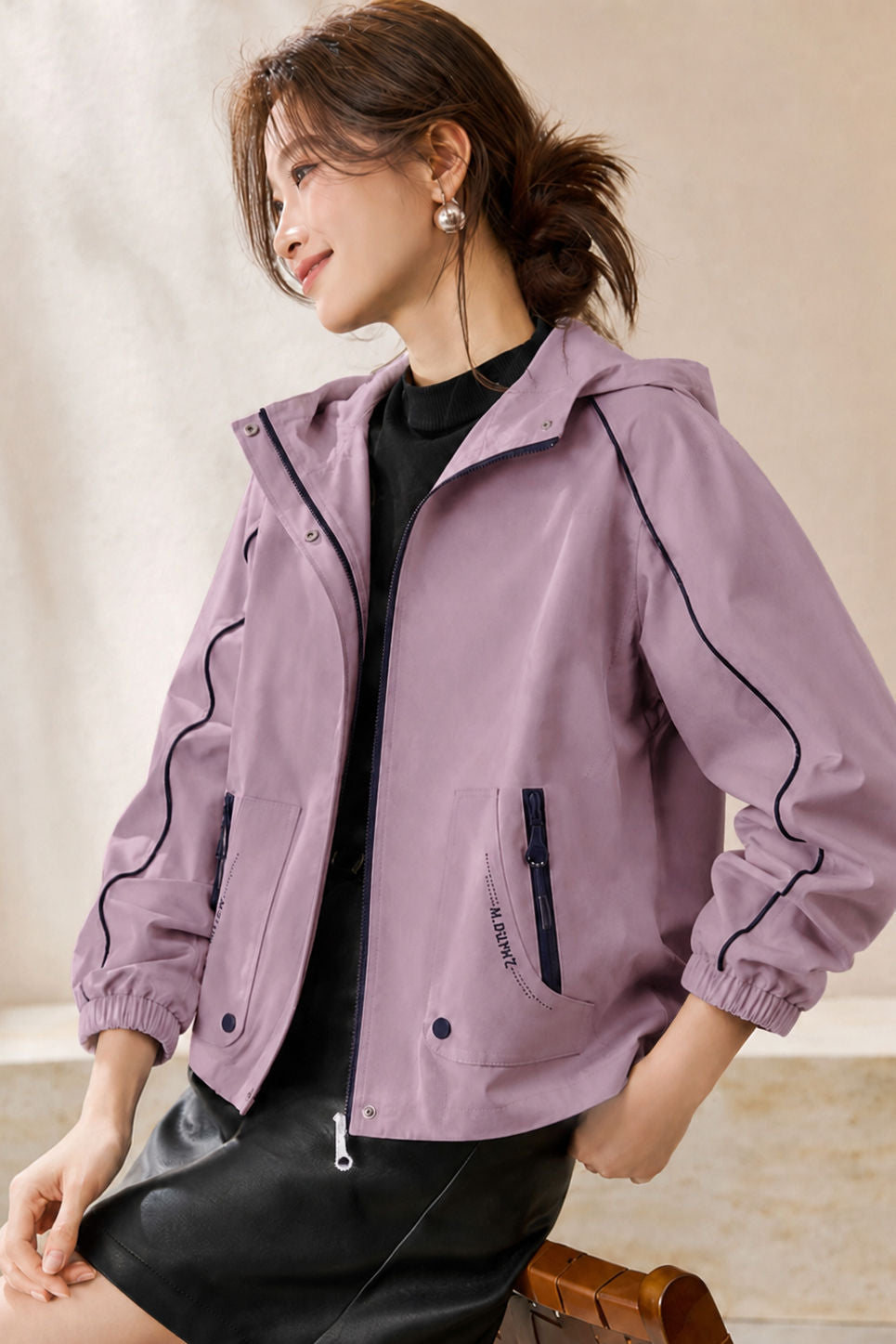 Casual Commuter Hooded Cropped Windproof Jacket