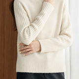 Casual Spliced Vertical Stripe Half-Placket Knit Top