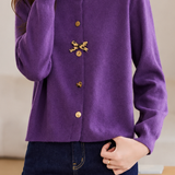 Casual Special-Shaped Button Bow Cardigan