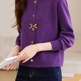 Casual Special-Shaped Button Bow Cardigan