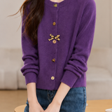 Casual Special-Shaped Button Bow Cardigan