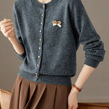 Casual Versatile Bow Decorated Cardigan