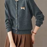 Casual Versatile Bow Decorated Cardigan