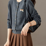 Casual Versatile Bow Decorated Cardigan