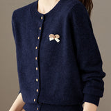 Casual Versatile Bow Decorated Cardigan