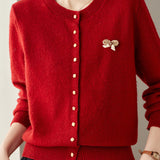Casual Versatile Bow Decorated Cardigan