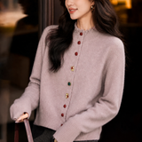 Elegant Sequin Ruffle Special-Shaped Button Cardigan