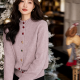 Elegant Sequin Ruffle Special-Shaped Button Cardigan