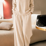 Casual Solid Knit Two-Piece Set With Side Slits