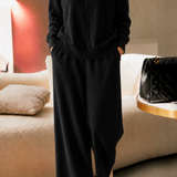 Casual Solid Knit Two-Piece Set With Side Slits