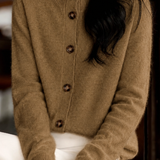 Casual Elegant Solid Turtleneck Cardigan