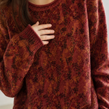 Lazy Commuter Vintage Floral Drop Shoulder Long Sleeve Sweater